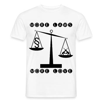 More laws more love - less weapons - Men's T-Shirt - white - Front - AI Model Male 178 dark (178cm)