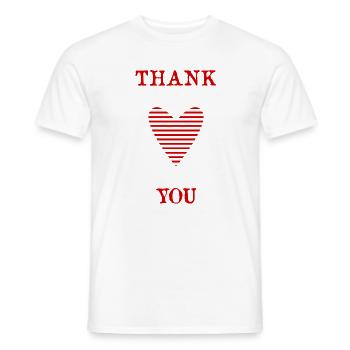 DANKE. THANKS. THANK YOU. - GEBURTSTAG. GEBURT. - Männer T-Shirt - Weiß - Vorne - AI Model Male 178 dark (178cm)