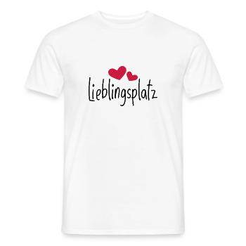 Lieblingsplatz Kissen mit Herz - Männer T-Shirt - Weiß - Vorne - AI Model Male 178 dark (178cm)