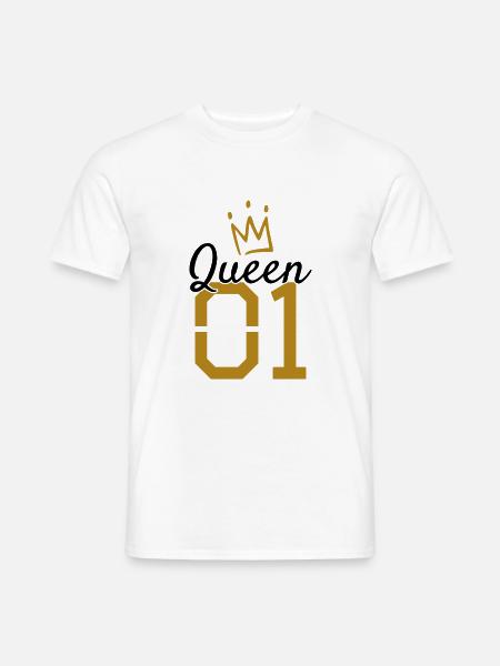 Queen 01 Krone - Männer T-Shirt - Weiß