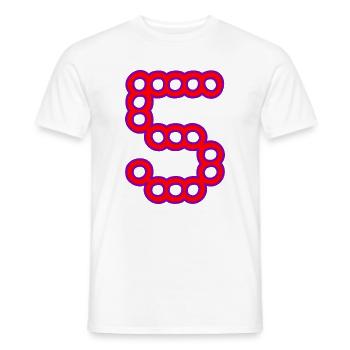 5. ANNIVERSARY. 5 YEARS. 5th ANNIVERSARY - Men's T-Shirt - white - Front - AI Model Male 178 dark (178cm)