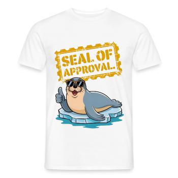 Sceau d’approbation - T-shirt homme - blanc - Devant - AI Model Male 178 dark (178cm)