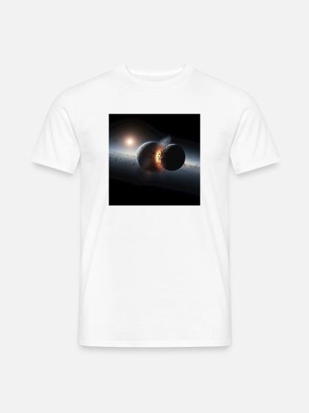 Kosmisches Eclipse Design - Männer T-Shirt - Weiß
