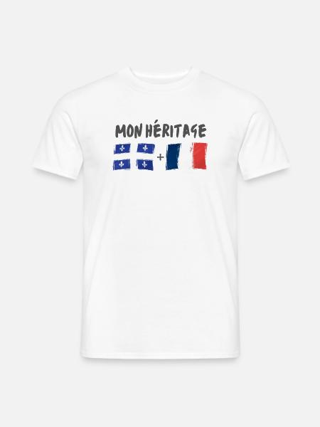 mon héritage france et québec - T-shirt homme - blanc