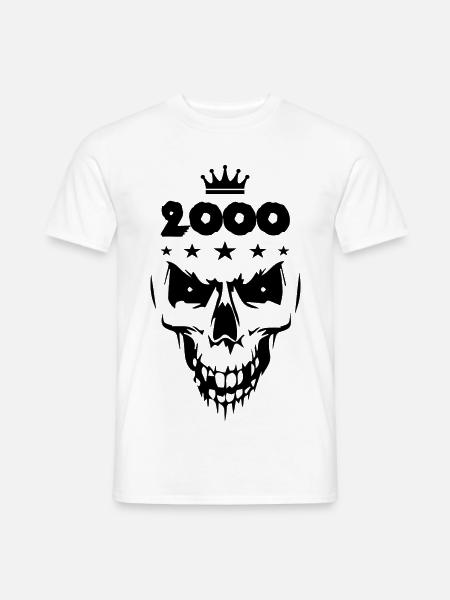 2000 Totenkopf - Männer T-Shirt - Weiß