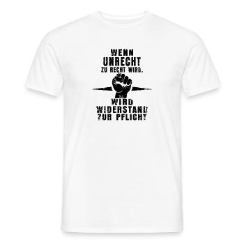 Resistance Is Mandatory - Statement Shirt - Men's T-Shirt - white - Front - AI Model Male 178 dark (178cm)
