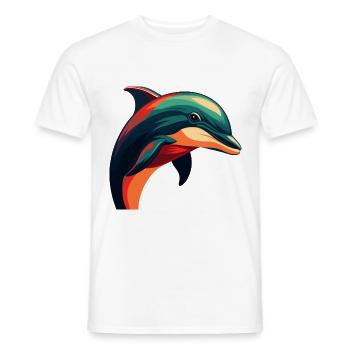 Delfin Cartoon Figur Buntes Haustier Tier - Männer T-Shirt - Weiß - Vorne - AI Model Male 178 dark (178cm)