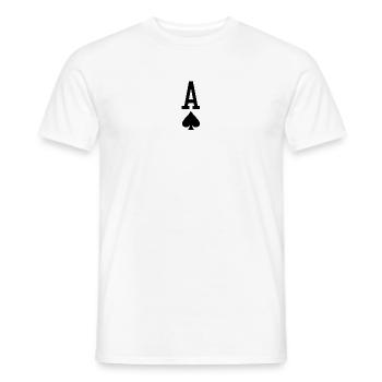 Carte à jouer au poker - As de pique - T-shirt homme - blanc - Devant - AI Model Male 178 dark (178cm)