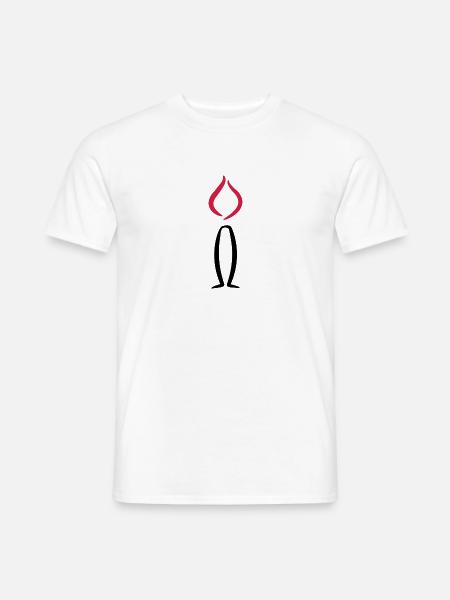 Kerze - Männer T-Shirt - Weiß