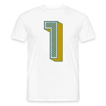 1. 1 JAHR. 1. JAHRESTAG. 1 JAHR GEBURTSTAG - Männer T-Shirt - Weiß - Vorne - AI Model Male 178 dark (178cm)