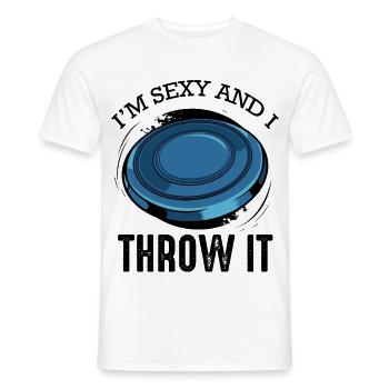 Discgolf Spruch Lustig Wortspiel Frisbee Geschenk - Männer T-Shirt - Weiß - Vorne - AI Model Male 178 dark (178cm)