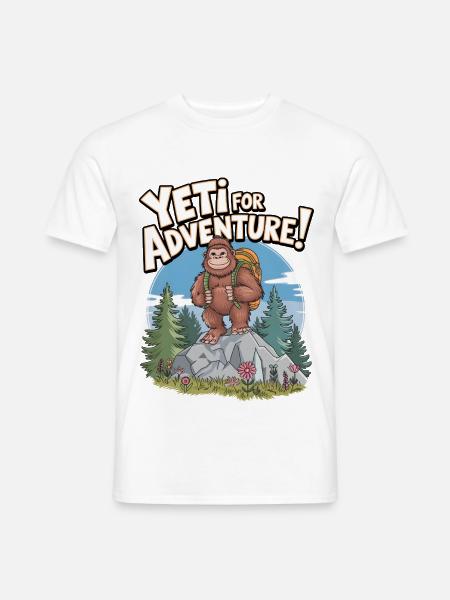 Yéti pour l’aventure - T-shirt homme - blanc