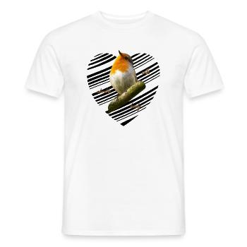 Rotkehlchen Singvogel - Männer T-Shirt - Weiß - Vorne - AI Model Male 178 dark (178cm)