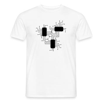 électricien électricien électronique électrique profession tension CPU - T-shirt homme - blanc - Devant - AI Model Male 178 dark (178cm)