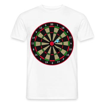 Dartscheibe mit Pfeil im Bullseye - Männer T-Shirt - Weiß - Vorne - AI Model Male 178 dark (178cm)