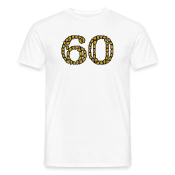 60. 60 ANS. 60e ANNIVERSAIRE. ANNIVERSAIRE 60 ANS. - T-shirt homme - blanc - Devant - AI Model Male 178 dark (178cm)