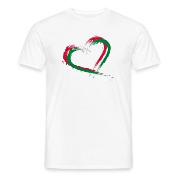 Drapeau de brosse de coeur des Maldives - T-shirt homme - blanc - Devant - AI Model Male 178 dark (178cm)
