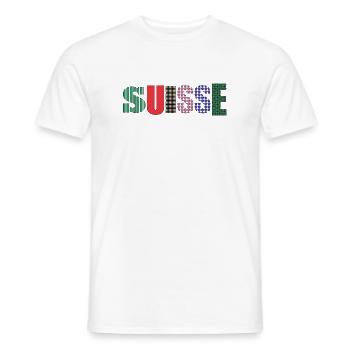 SUISSE. PAYS - T-shirt homme - blanc - Devant - AI Model Male 178 dark (178cm)