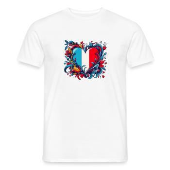 Französisches Vintage-Herz - Männer T-Shirt - Weiß - Vorne - AI Model Male 178 dark (178cm)