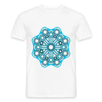 Sacred Geometry Psychedelic Goa - Männer T-Shirt - Weiß - Vorne - AI Model Male 178 dark (178cm)