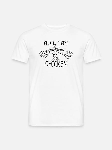 Built by chicken Hantel Fitnesstudio - Männer T-Shirt - Weiß