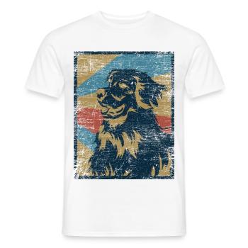 Aufmerksamer Hovawart Rettungshund - Männer T-Shirt - Weiß - Vorne - AI Model Male 178 dark (178cm)
