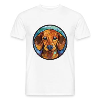 Westfälische Dachsbracke Hunderasse Aquarellglas - Männer T-Shirt - Weiß - Vorne - AI Model Male 178 dark (178cm)