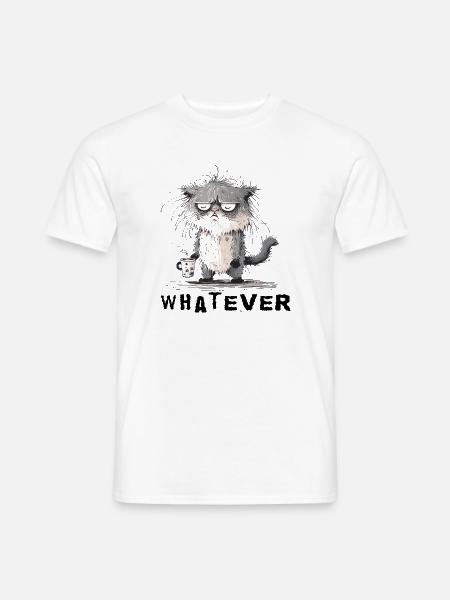 Mürrisch Katze - Männer T-Shirt - Weiß