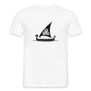 Voile de navire viking Triskel - T-shirt homme - blanc - Devant - AI Model Male 178 dark (178cm)