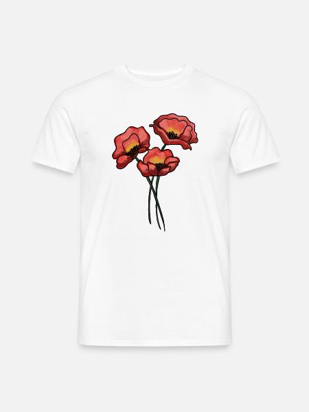 Mohnblumen - Männer T-Shirt - Weiß
