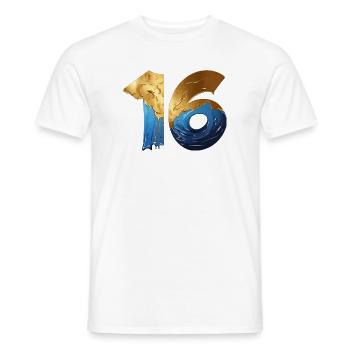 NO. 16 NUMBER 16 COOL 16TH BIRTHDAY - Men's T-Shirt - white - Front - AI Model Male 178 dark (178cm)