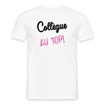 COLLEAGUE. HUMOR. RETIREMENT. RETIREMENT. RETIRED - Men's T-Shirt - white - Front - AI Model Male 178 dark (178cm)