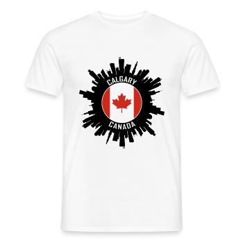 Calgary Skyline Kanada Flagge Reisesouvenir - Männer T-Shirt - Weiß - Vorne - AI Model Male 178 dark (178cm)