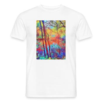 Der Teich mit dem toten Baum - Männer T-Shirt - Weiß - Vorne - AI Model Male 178 dark (178cm)