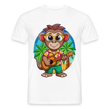 Lustige Affe Cartoon Sommer Strand Sonnenbrille - Männer T-Shirt - Weiß - Vorne - AI Model Male 178 dark (178cm)