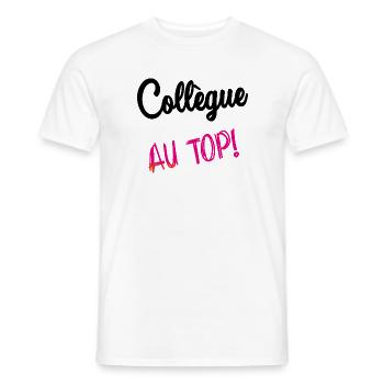 COLLEAGUE. HUMOR. RETIREMENT. RETIREMENT. RETIRED - Men's T-Shirt - white - Front - AI Model Male 178 dark (178cm)