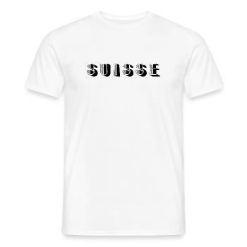 SUISSE. HUMOUR. PAYS. DRAPEAU. GENEVE. LAUSANNE - T-shirt homme - blanc - Devant - AI Model Male 178 dark (178cm)