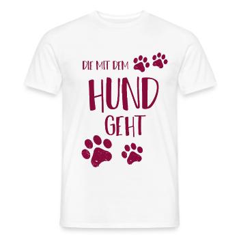 Die mit dem Hund geht - Männer T-Shirt - Weiß - Vorne - AI Model Male 178 dark (178cm)