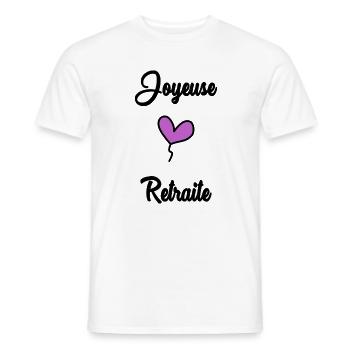 COLLEGUE. DEPART. RETRAITE - T-shirt homme - blanc - Devant - AI Model Male 178 dark (178cm)