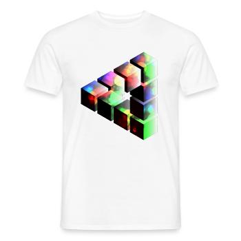 Kuben Lichtspiel Farbrauschen - Männer T-Shirt - Weiß - Vorne - AI Model Male 178 dark (178cm)