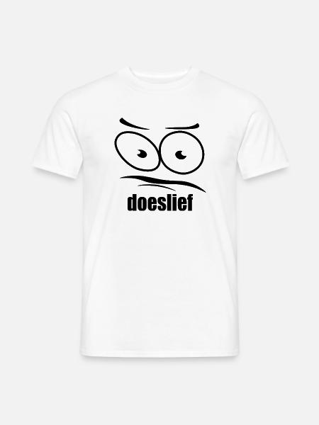 doeslief flehende Augen mit Fragezeichen-Blick - Männer T-Shirt - Weiß