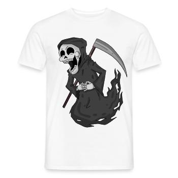 Grim Reaper rit drôle - T-shirt homme - blanc - Devant - AI Model Male 178 dark (178cm)