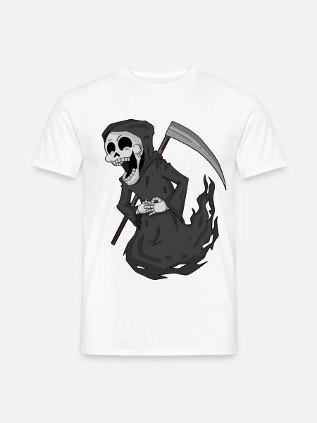 Grim Reaper laughs funny - Men's T-Shirt - white