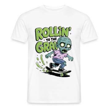 Rollin To The Grave - Men's T-Shirt - white - Front - AI Model Male 178 dark (178cm)