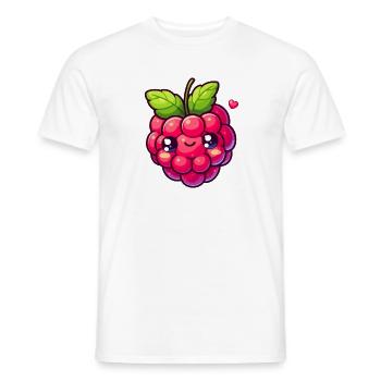 Himbeere - Herz - Männer T-Shirt - Weiß - Vorne - AI Model Male 178 dark (178cm)