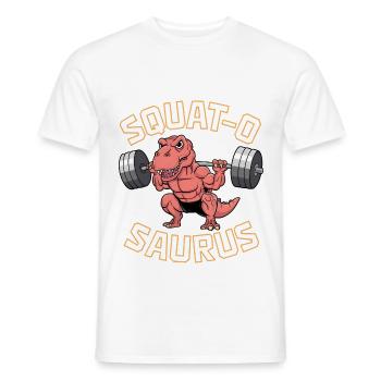 Squat-O Saurus - Men's T-Shirt - white - Front - AI Model Male 178 dark (178cm)
