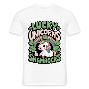 Lucky Unicorns & Shamrocks - Men's T-Shirt - white - Front - AI Model Male 178 dark (178cm)