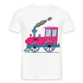 Kinderzug Eisenbahn pink - Männer T-Shirt - Weiß - Vorne - AI Model Male 178 dark (178cm)