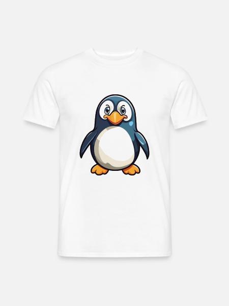 Pinguin Karikatur Kawaii Aquarellillustration - Männer T-Shirt - Weiß