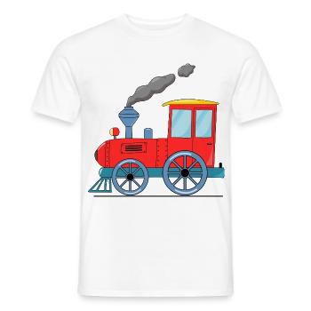 Kinderzug Eisenbahn rot - Männer T-Shirt - Weiß - Vorne - AI Model Male 178 dark (178cm)